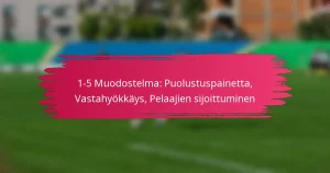 1-5 Muodostelma: Puolustuspainetta, Vastahyökkäys, Pelaajien sijoittuminen