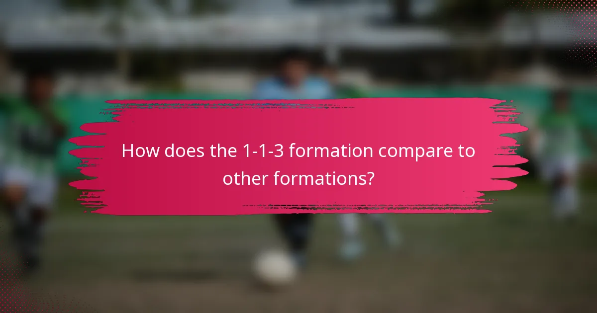 How does the 1-1-3 formation compare to other formations?