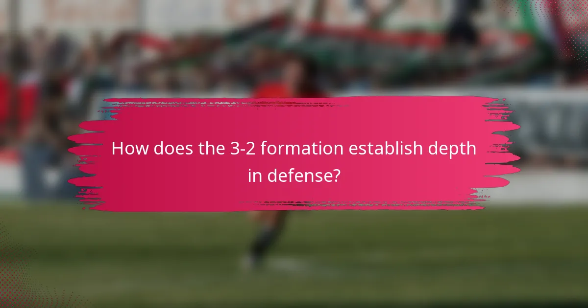How does the 3-2 formation establish depth in defense?