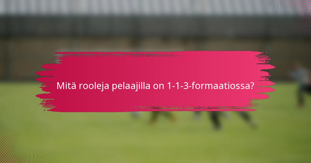 Mitä rooleja pelaajilla on 1-1-3-formaatiossa?