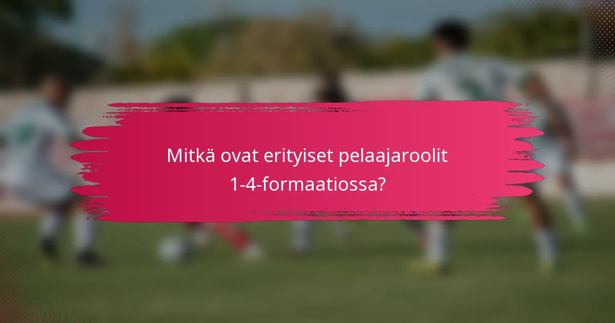 Mitkä ovat erityiset pelaajaroolit 1-4-formaatiossa?