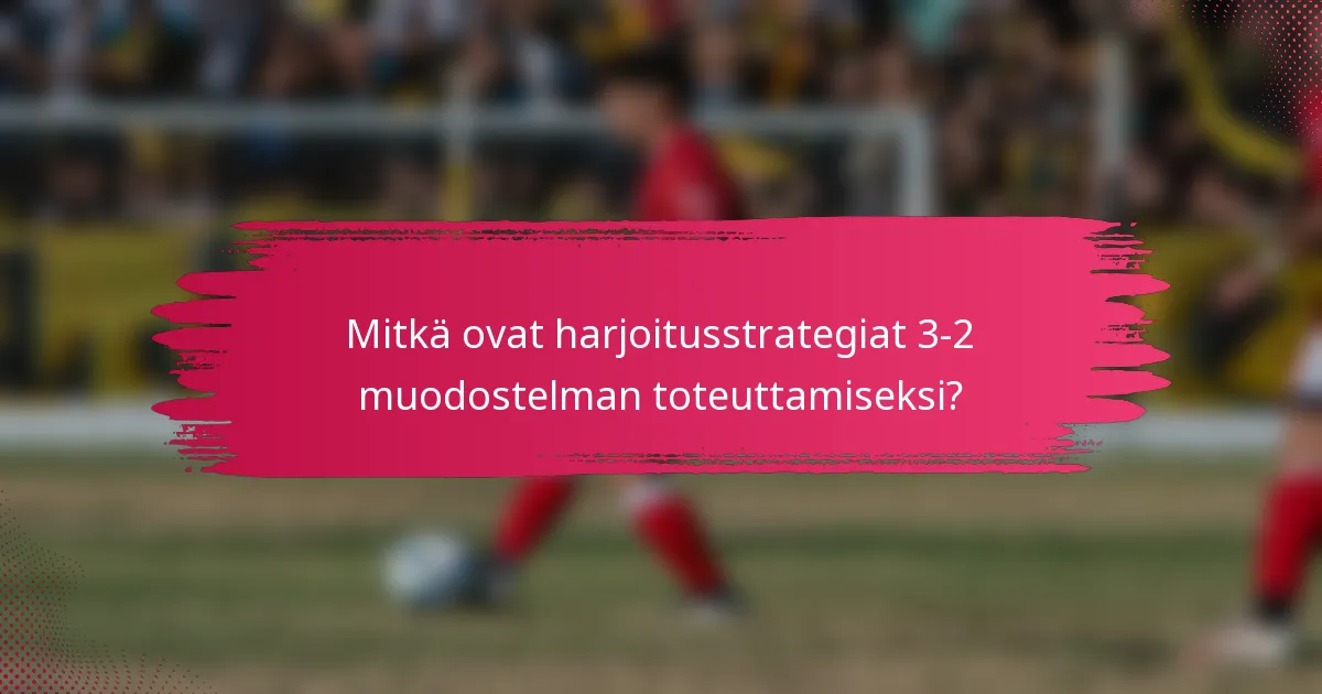 Mitkä ovat harjoitusstrategiat 3-2 muodostelman toteuttamiseksi?