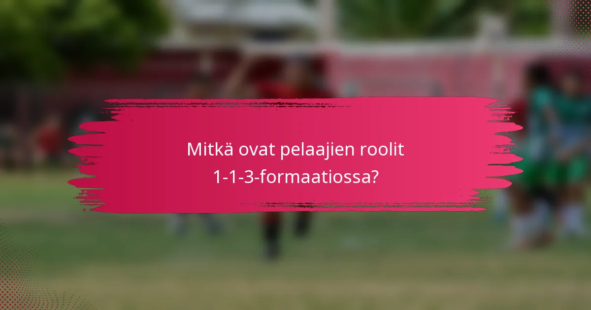 Mitkä ovat pelaajien roolit 1-1-3-formaatiossa?